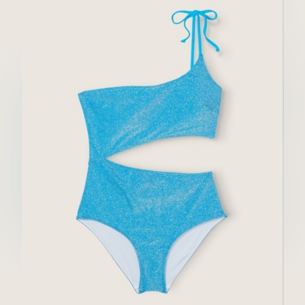M XL XXL PINK Swim One Piece Swimsuit Blue Shimmer